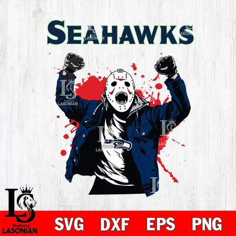 Seattle Seahawks Jason Voorhees Horror Halloween 3 Svg Eps Dxf Png File, Digital Download, Instant Download