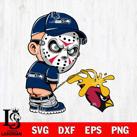 Seattle Seahawks Jason Voorhees Piss On Arizona Cardinals Svg Eps Dxf Png File, Digital Download, Instant Download