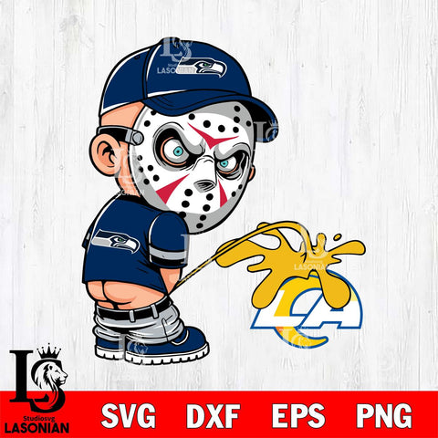 Seattle Seahawks Jason Voorhees Piss On Los Angeles Rams Svg Eps Dxf Png File, Digital Download, Instant Download