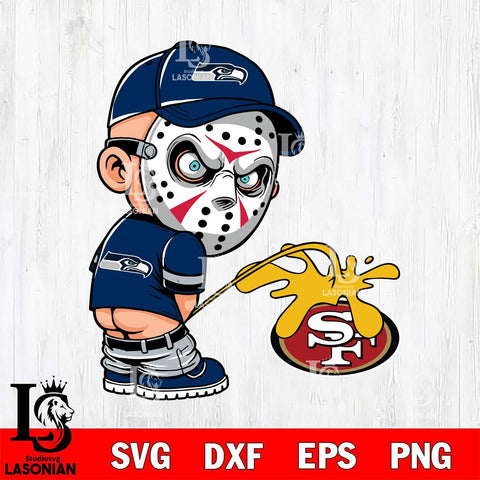 Seattle Seahawks Jason Voorhees Piss On San Francisco 49ers Svg Eps Dxf Png File, Digital Download, Instant Download