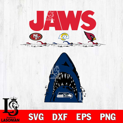 Seattle Seahawks Jaws Eat 49ers, Rams, Cardinals Svg Eps Dxf Png File, Digital Download, Instant Download