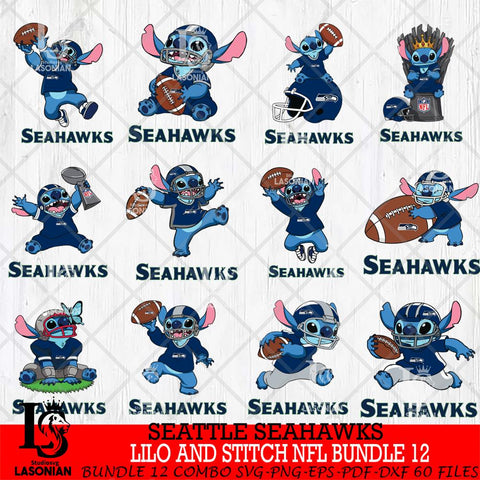 Seattle Seahawks Lilo and stitch Sport NFL Bundle 12 SVG DXF EPS PNG FILE,Bundle Stitch File Cut,NFL Digital Download,Instant Download, Silhouette