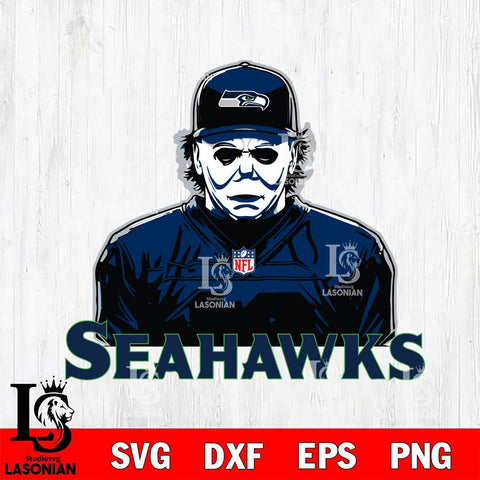Seattle Seahawks Michael Myers Horror Halloween Svg Eps Dxf Png File, Digital Download, Instant Download