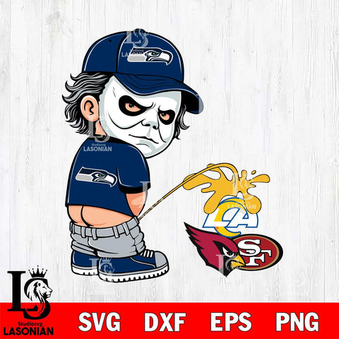 Seattle Seahawks Michael Myers Piss On 49ers, Rams, Cardinals Svg Eps Dxf Png File, Digital Download, Instant Download