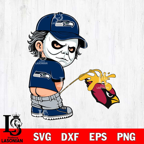 Seattle Seahawks Michael Myers Piss On Arizona Cardinals Svg Eps Dxf Png File, Digital Download, Instant Download