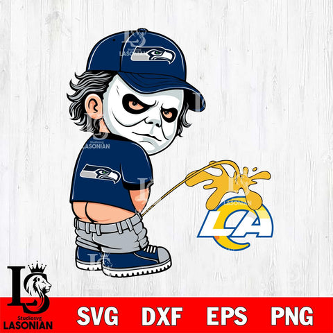 Seattle Seahawks Michael Myers Piss On Los Angeles Rams Svg Eps Dxf Png File, Digital Download, Instant Download