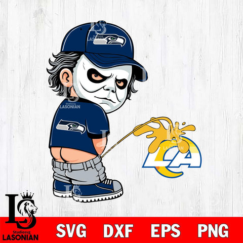 Seattle Seahawks Michael Myers Piss On Los Angeles Rams Svg Eps Dxf Png File, Digital Download, Instant Download