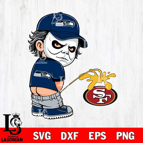 Seattle Seahawks Michael Myers Piss On San Francisco 49ers Svg Eps Dxf Png File, Digital Download, Instant Download