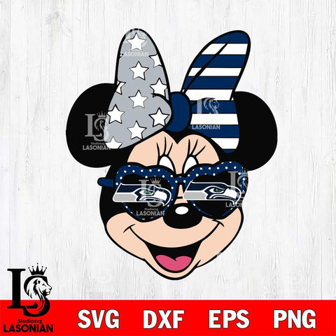 Seattle Seahawks Minnie Mouse Love Svg Eps Dxf Png File, Digital Download, Instant Download