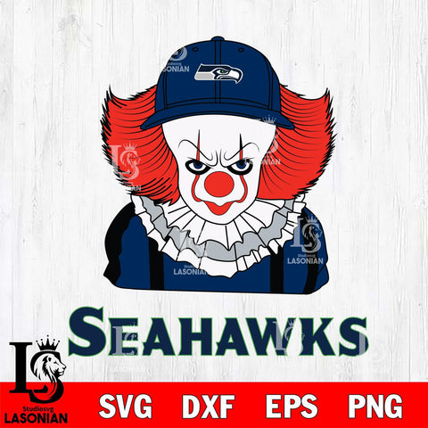 Seattle Seahawks Pennywise Horror Sport 10 Svg Eps Dxf Png File, NFL svg, Digital Download, Instant Download