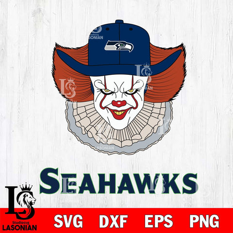 Seattle Seahawks Pennywise Horror Sport 12 Svg Eps Dxf Png File, NFL svg, Digital Download, Instant Download