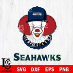 Seattle Seahawks Pennywise Horror Sport 4 Svg Eps Dxf Png File, NFL svg, Digital Download, Instant Download