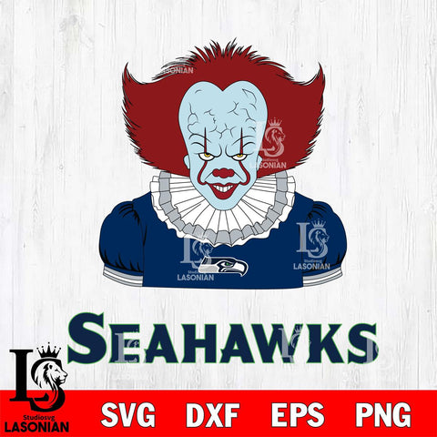 Seattle Seahawks Pennywise Horror Sport 5 Svg Eps Dxf Png File, NFL svg, Digital Download, Instant Download