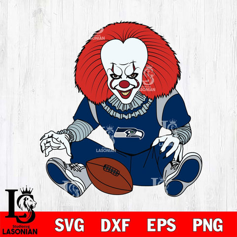 Seattle Seahawks Pennywise Horror Sport 6 Svg Eps Dxf Png File, NFL svg, Digital Download, Instant Download