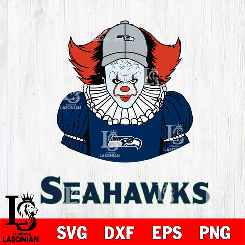 Seattle Seahawks Pennywise Horror Sport 7 Svg Eps Dxf Png File, NFL svg, Digital Download, Instant Download