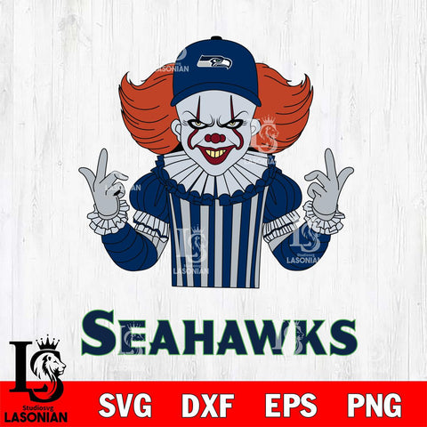 Seattle Seahawks Pennywise Horror Sport 8 Svg Eps Dxf Png File, NFL svg, Digital Download, Instant Download