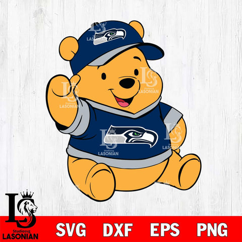 Seattle Seahawks Pooh Bear Svg Eps Dxf Png File, Digital Download, Instant Download