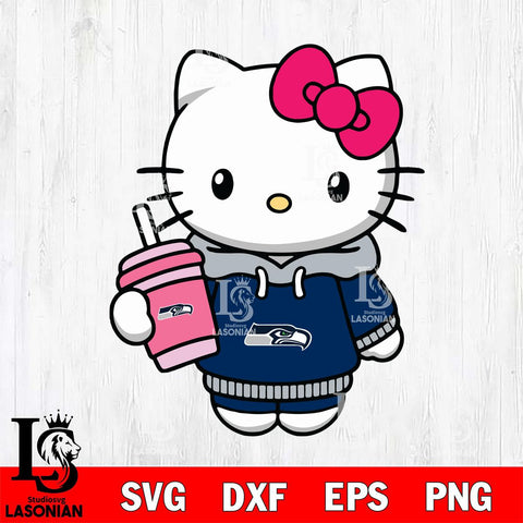 Seattle Seahawks Pretty Hello Kitty Svg Eps Dxf Png File, Digital Download, Instant Download