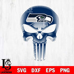 Seattle Seahawks Punisher Skull SVG