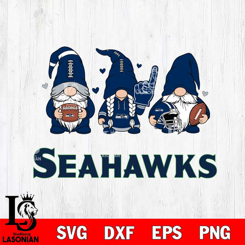 Seattle Seahawks Rugby Gnome File Cut, NFL SVG, Digital Download , CHRISTMAS Criucut , Silhouette