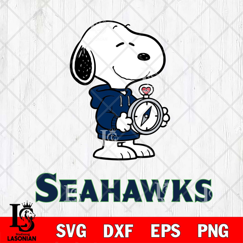 Seattle Seahawks Snoopy Holding Compass Digital Download, NFL SVG DXF ...