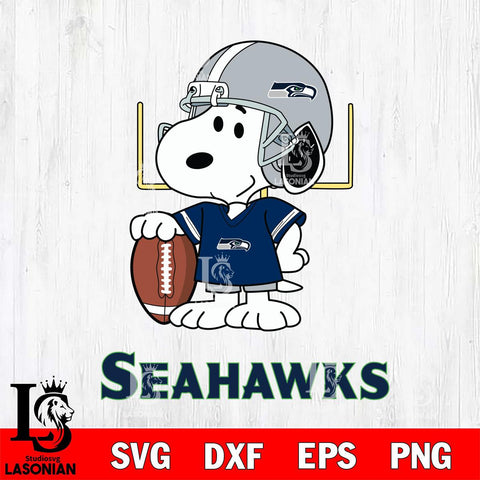 Seattle Seahawks Snoopy Player Football SVG DXF EPS PNG FILE,Snoopy File Cut, Nfl Digital Download,Instant Download, Silhouette