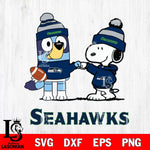 Seattle Seahawks Snoopy & Bluey Football Svg Eps Dxf Png File,NFL Svg Files,Christmas svg ,Digital Download ,Instant Download