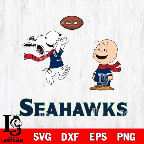 Seattle Seahawks Snoopy & Charlie Brown Football Cricut,Christmas SVG DXF EPS PNG FILE, Digital Download,Instant Download, Silhouette