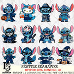 Seattle Seahawks Stitch Horror Bundle 12 SVG Eps Dxf Png File, Bundle NFL svg, Digital Download, Instant Download