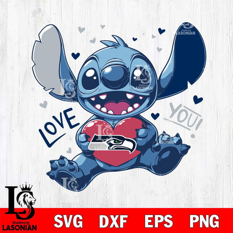 Seattle Seahawks Stitch Love Svg Eps Dxf Png File, Digital Download, Instant Download