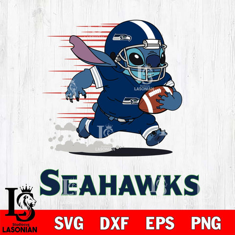 Seattle Seahawks Stitch Run Football SVG DXF EPS PNG FILE, NFL File Cut, Digital Download,Instant Download, Silhouette, Cricut