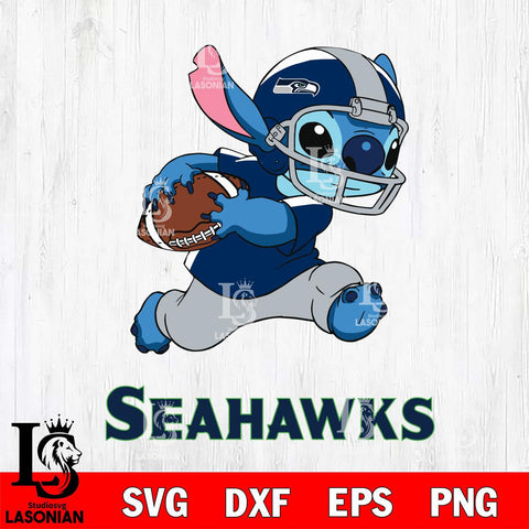 Seattle Seahawks Stitch Run Rugby Ball SVG DXF EPS PNG FILE, Stitch File Cut,NFL Digital Download,Instant Download, Silhouette