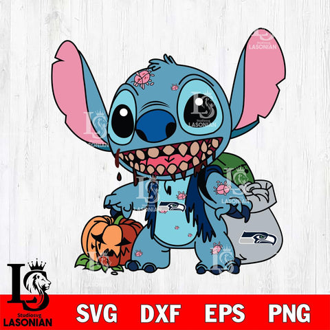 Seattle Seahawks Stitch Zombie Football Svg Eps Dxf Png File, NFL svg, Digital Download, Instant Download