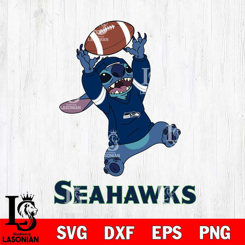 Seattle Seahawks Stitch playing football SVG DXF EPS PNG FILE, NFL File Cut, Digital Download,Instant Download, Silhouette, Cricut