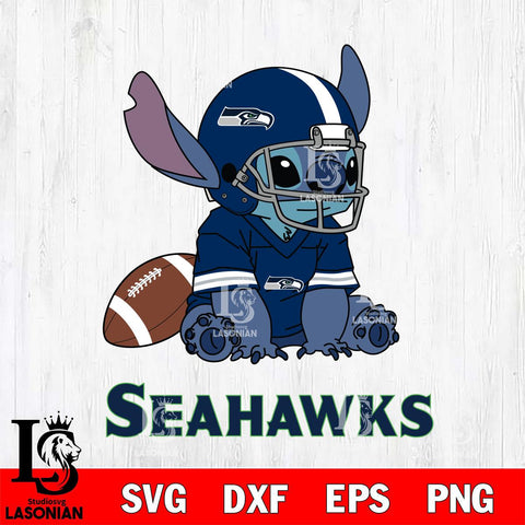 Seattle Seahawks Stitch with a football SVG DXF EPS PNG FILE, NFL File Cut, Digital Download,Instant Download, Silhouette, Cricut