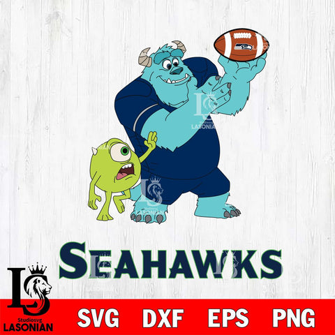 Seattle Seahawks Sully & Mike Football Cricut,Christmas SVG DXF EPS PNG FILE, Digital Download,Instant Download, Silhouette