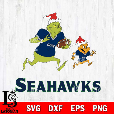 Seattle Seahawks The Grinch & Max Football Cricut,Christmas SVG DXF EPS PNG FILE, Digital Download,Instant Download, Silhouette