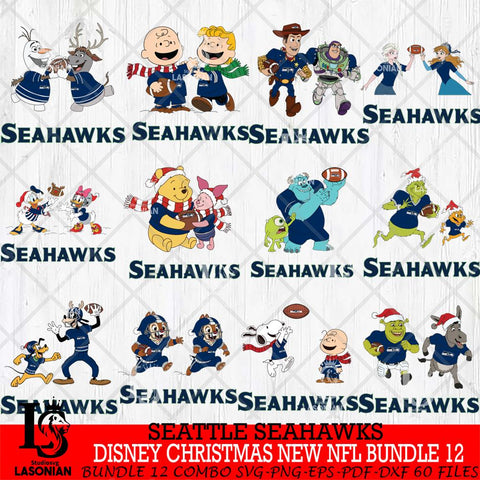 Seattle Seahawks  Disney Christmas New NFL Bundle 12 Cricut,Christmas SVG DXF EPS PNG FILE, NFL Digital Download,Instant Download, Silhouette