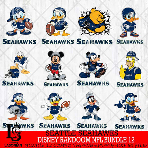 Seattle Seahawks  Disney Ramdoom NFL Bundle 12 Cricut,Bundle NFL SVG DXF EPS PNG FILE, Digital Download,Instant Download, Silhouette