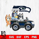 Seattle Seahawks bluey friends car Svg Eps Dxf Png File, Digital Download, Instant Download
