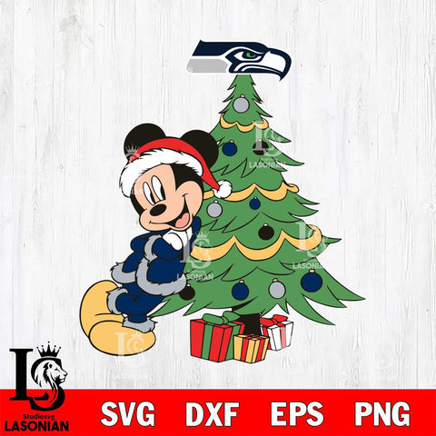 Seattle Seahawks mickey christmas 12 Svg Eps Dxf Png File, Digital Download, Instant Download