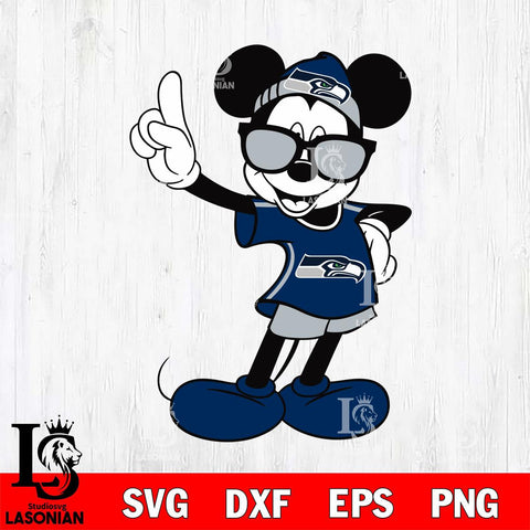 Seattle Seahawks mickey christmas 5 Svg Eps Dxf Png File, Digital Download, Instant Download