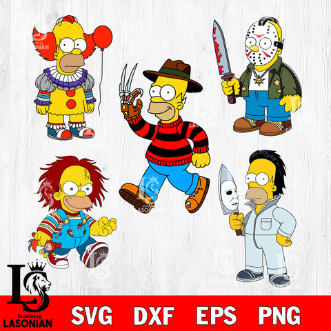 Simpson Horror Bundle SVG DXF EPS PNG FILE, Halloween File Cut, Digital Download,Instant Download, Silhouette,Horror Cricut