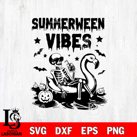Skeleton Summerween Vibes halloween SVG DXF EPS PNG FILE, Halloween File Cut, Digital Download,Instant Download, Silhouette, Cricut