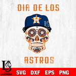 Skull Baseball , Día de los Astros SVG DXF EPS PNG FILE, File Cut, Digital Download,Instant Download, Silhouette