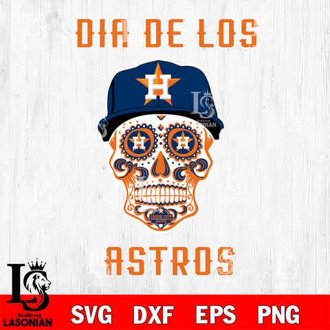 Skull Baseball , Día de los Astros SVG DXF EPS PNG FILE, File Cut, Digital Download,Instant Download, Silhouette