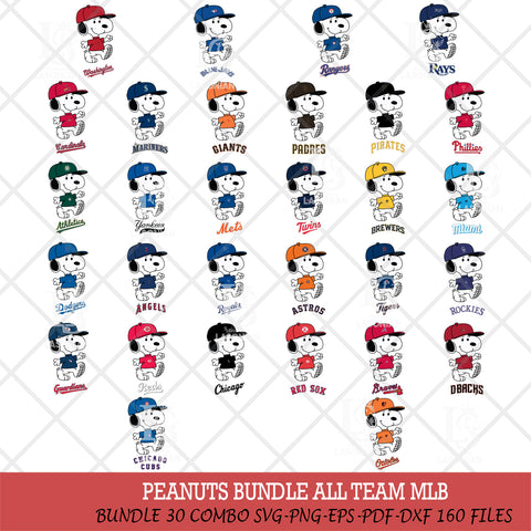 Snoopy Baseball MLB Svg Eps Dxf Png File,Big Bundle MLB File Cut,Digital Download,Instant Download,MLB Svg Files