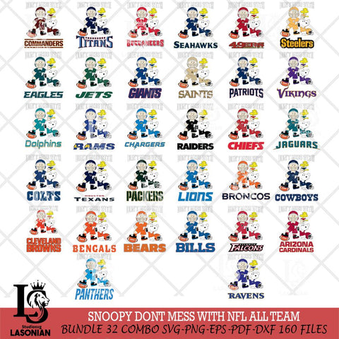 Snoopy Dont mess with NFL ALL TEAM SVG DXF EPS PNG FILE,Snoopy File Cut,Big bundle nfl Digital Download,Instant Download, Silhouette
