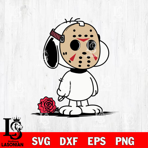 Snoopy Jason Voorhees SVG DXF EPS PNG FILE, Halloween File Cut, Digital Download,Instant Download, Silhouette, Cricut
