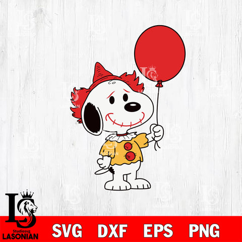 Snoopy Pennywise SVG DXF EPS PNG FILE, Halloween File Cut, Digital Download,Instant Download, Silhouette, Cricut
